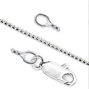 Sterling Silver Box Chain Necklace 18 In 0.8mm Lightweight 2.4 g Lobster Clasp